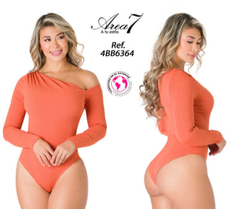 Body asimétrico manga larga 4BB6364 - Terracota