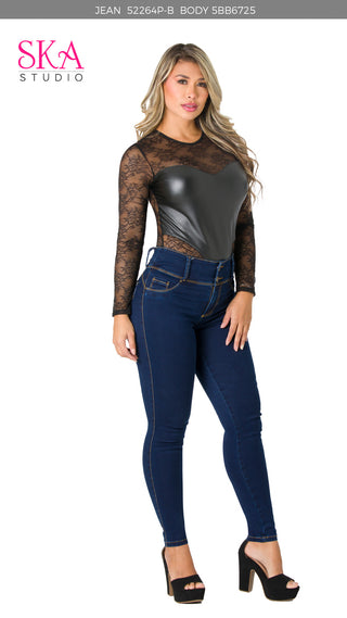 Body Manga Larga 5BB6725 - Negro