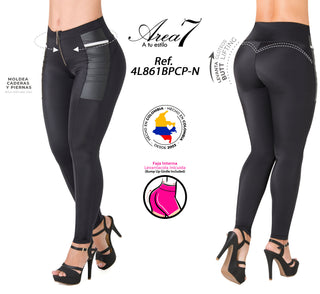 Leggings LevantaCola Pretina Control Area7 4L861BPCP-N - Negro