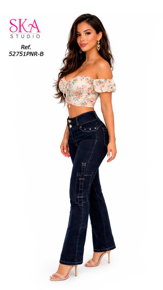 Jeans Bota Recta 52751PNR-B - Azul