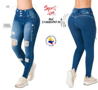 Jeans LevantaCola Skinny Destroyer 21468DPAT-N - Azul Oscuro