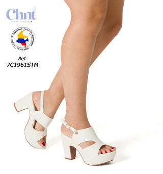 Sandalia Tacon Medio 7C1961STM - Blanco