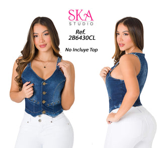 Chaleco Denim Sin Mangas 2B6430CL - Azul