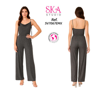 Enterizo Cuello Drapeado 5V7067EMX - Negro