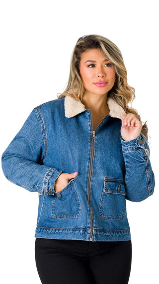 Chaqueta Denim Afelpada  5B6568CH - Azul