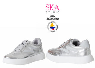 Tenis Metalizados 5C2026TB - Plata