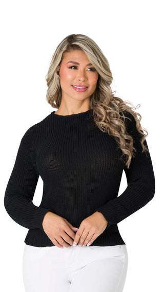 Suéter Cuello Redondo 5B5883S - Negro