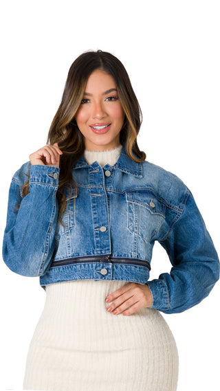 Chaqueta en Denim con Botones 5B6588CH - Azul