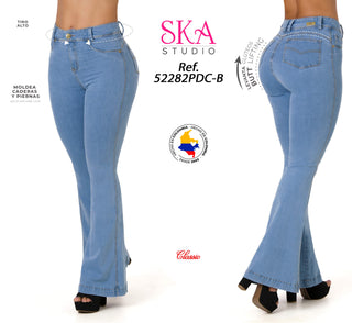 Goldi Jeans Levantacola Bota Campana 52282PDC-B - Azul Claro