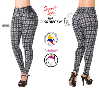 Leggings LevantaCola Pretina control 2L901BPCT-N - Estampado