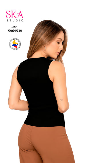 Blusa Escote Profundo 5B6953B - Negro