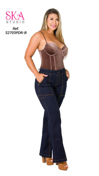 Jeans Bota Recta 52705PDR-B - Petroleo