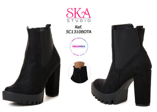 Botas Plataforma Con Ajuste Lateral 5C1310BOTA - Negro