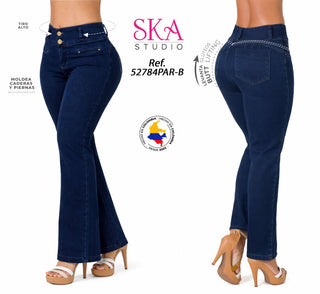 Jeans 2 botones Bota Recta 52785PAR-B - Azul