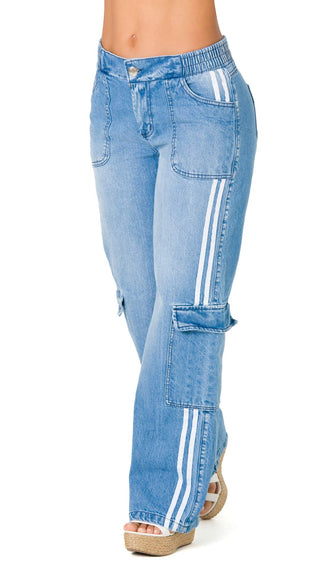 Jean Estilo Cargo 21505PER-B - Azul Medio