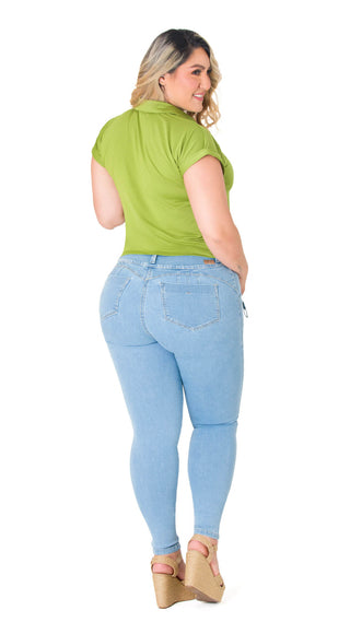 Jean Levanta Cola Skinny Ska  52552DPNP-B - Azul Claro