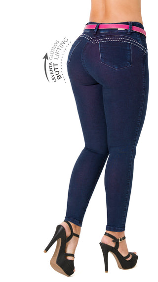Jean Levanta Cola Skinny Ska 52573PDP-B - Azul Oscuro