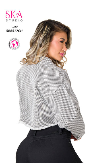 Chaqueta Estampado Pata de Gallo 5B6517CH - Estampado