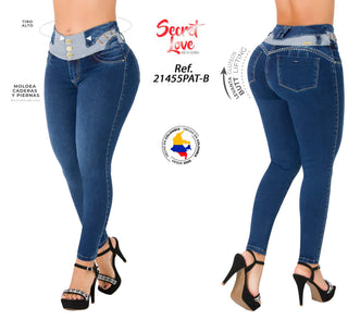 Jean LevantaCola Skinny Secret Love 21455PAT-B - Azul Oscuro