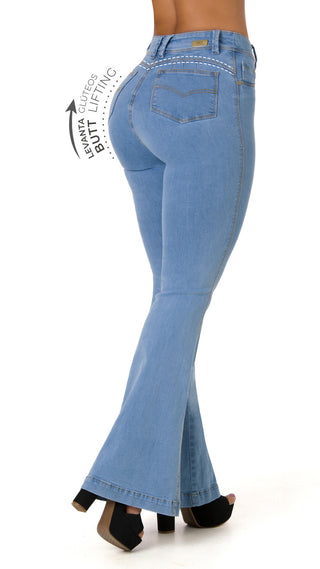 Goldi Jeans Levantacola Bota Campana 52282PDC-B - Azul Claro
