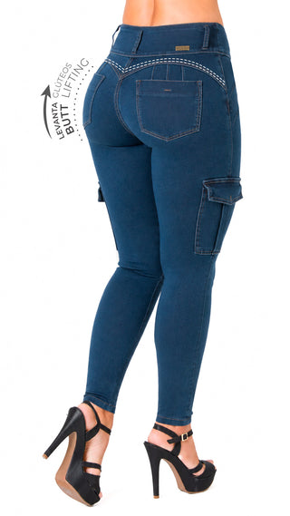 Jeans Levantacola 52795PAT-B - Azul