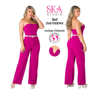 Jumpsuit con Cinturón 5V6700EMX - Morado