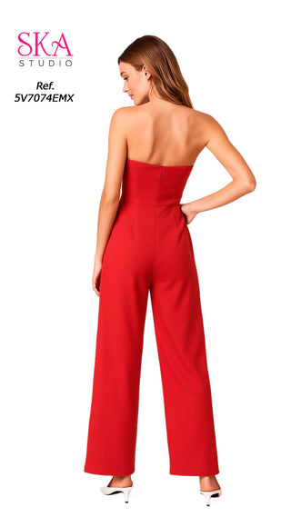 Enterizo Strapless 5V7074EMX - Rojo