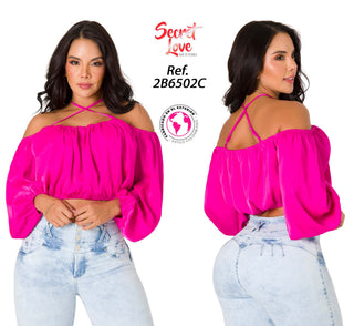 Blusa Cuello Bandeja 2B6502C - Fucsia