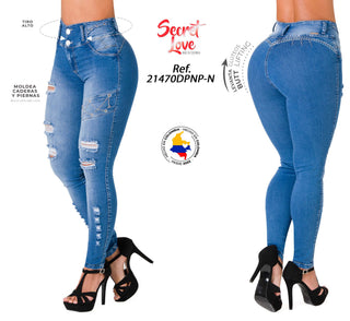 Jean Push Up Destroyed 21470DPNP-N Secret Love - Azul Medio