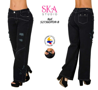 Jeans Rigido Bota Recta 52736DPDR-B - Negro