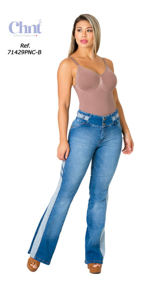 Jeans Levantacola Campana 71429PNC-B - Azul Medio