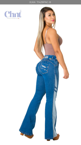 Jeans Levantacola Campana 71429PNC-B - Azul Medio