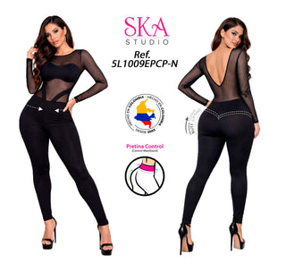 Enterizo Leggings Manga Larga 5L1009EPCP-N - Negro