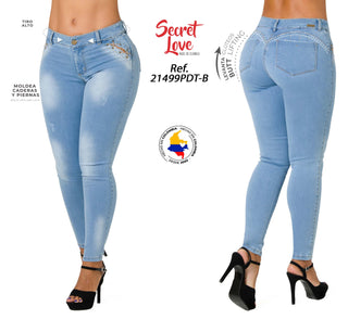 Jeans Levantacola 21499PDT-B - Azul Claro