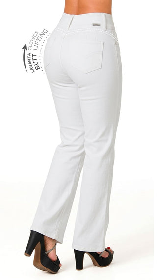 Jeans Clasico Bota Recta 52781PNR-B - Blanco