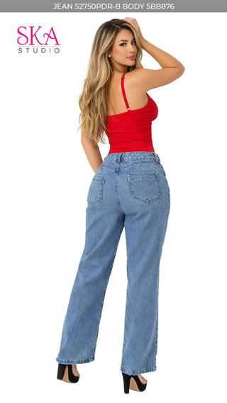 Jeans Rigido Bota Recta 52750PDR-B - Azul