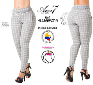 Legging Control Abdomen y Cuadros 4L939BPCT-N - Estampado