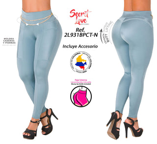 Legging Levantacola Moldeador 2L931BPCT-N - Azul