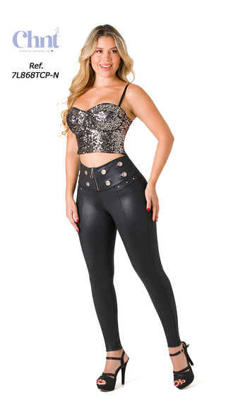 Leggings LevantaCola Pretina Control 7L868TCP-N - Negro