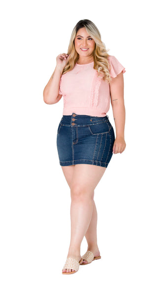 Blusa Cuello Redondo 2B6058B - Rosado