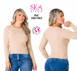 Suéter con Brillos 5B6796S - Camel