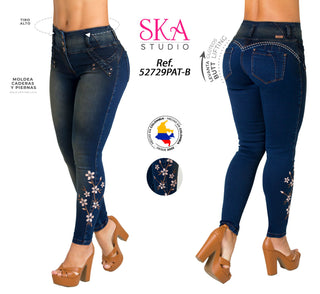 Jeans Levantacola 52729PAT-B - Azul Oscuro