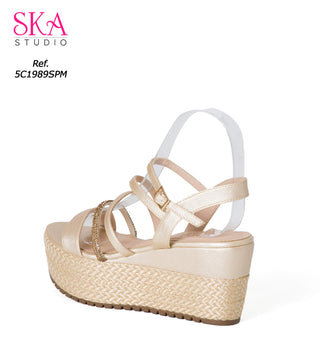 Sandalia Plataforma Media 5C1989SPM - Champagne