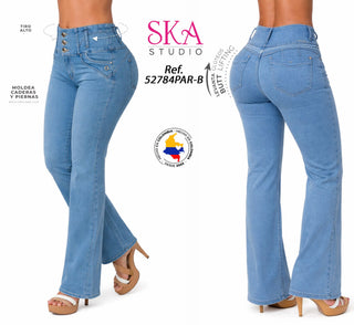 Jeans Bota Recta 52784PAR-B	 - Azul