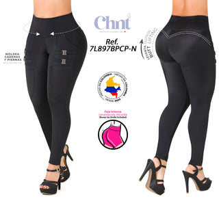 Leggings LevantaCola Faja Interna CHNT 7L897BPCP-N - Negro