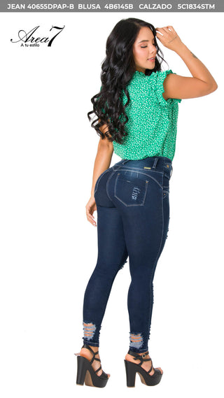 Jean Levanta Cola Skinny Area7 40655DPAP-B - Petroleo