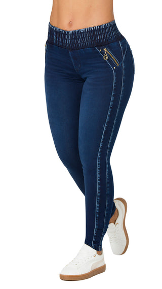 Jeans Pretina Enresortada 71400PET-B - Azul Oscuro