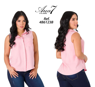 Blusa Cuello Camisero 4B6123B - Rosado