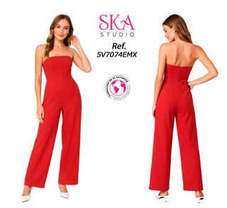 Enterizo Strapless 5V7074EMX - Rojo