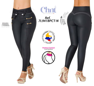 Leggings Efecto Cuero 7L941BPCT-N - Negro